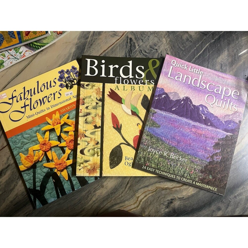 Lot of 3 Books Quick Little Landscape, Birds and Flowers, and Fabulous Flowers